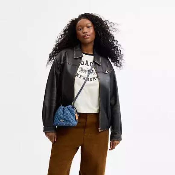 Coach Denim Faye Mini Drawstring Bag - Picture 3 of 7